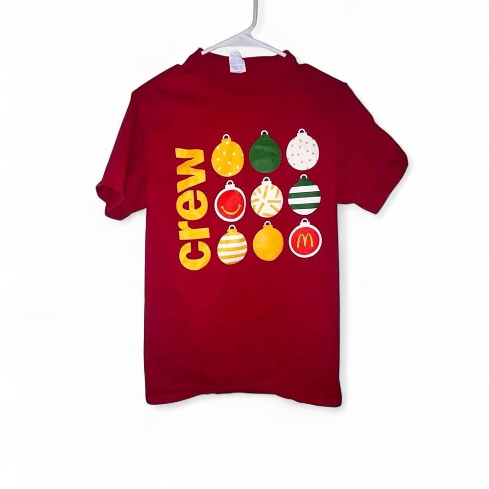 McDonald’s Red Crew Tee with Ornament Design